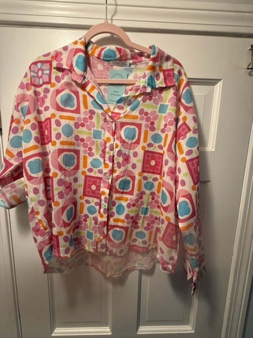 L1401 | Loowie Lightweight Abstract Print Blouse | One Size S-L